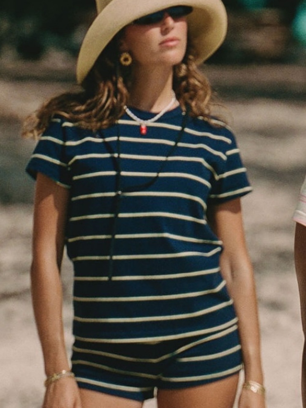 Parke Navy Striped Shorts set